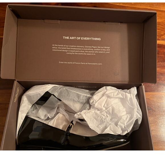 Franco Sarto Tinsley Mary Jane Flats Black Patent 9.5 Wide New In Box - Picture 7 of 8